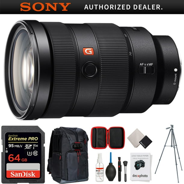 SEL2470GM FE 24-70mm F2.8 GM Full Frame E-Mount Lens + 64GB Ultimate Filter /& Flash Photography Bundle Sony